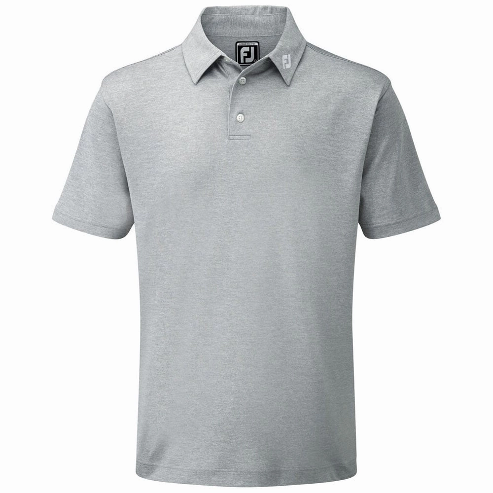 FootJoy Stretch Pique Solid Colour Polo Shirt - Heather Grey Comfy and Versatile Non Toxic Printing