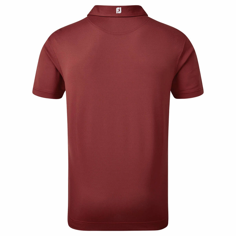 EasyCare Fabric FootJoy Stretch Pique Solid Colour Polo Shirt - Maroon