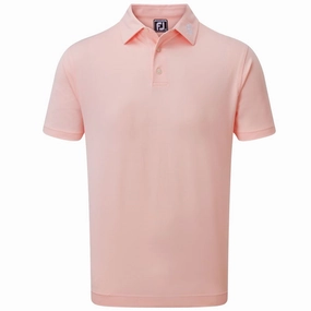 FootJoy Stretch Pique Solid Colour Polo Shirt - Quartz Pink Garment Dyed Easy Fit Wear