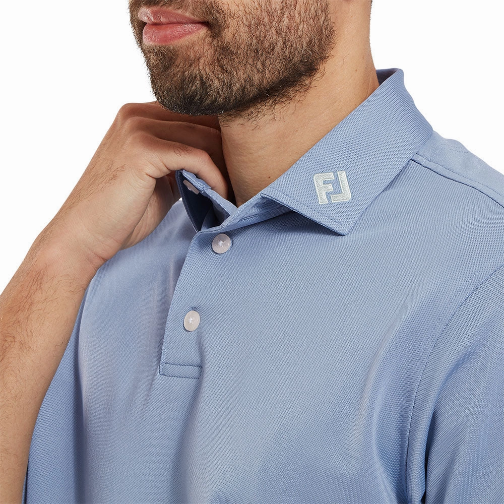 FootJoy Stretch Pique Solid Polo Shirt - Blue Jay Durable Knitwear anti static coating