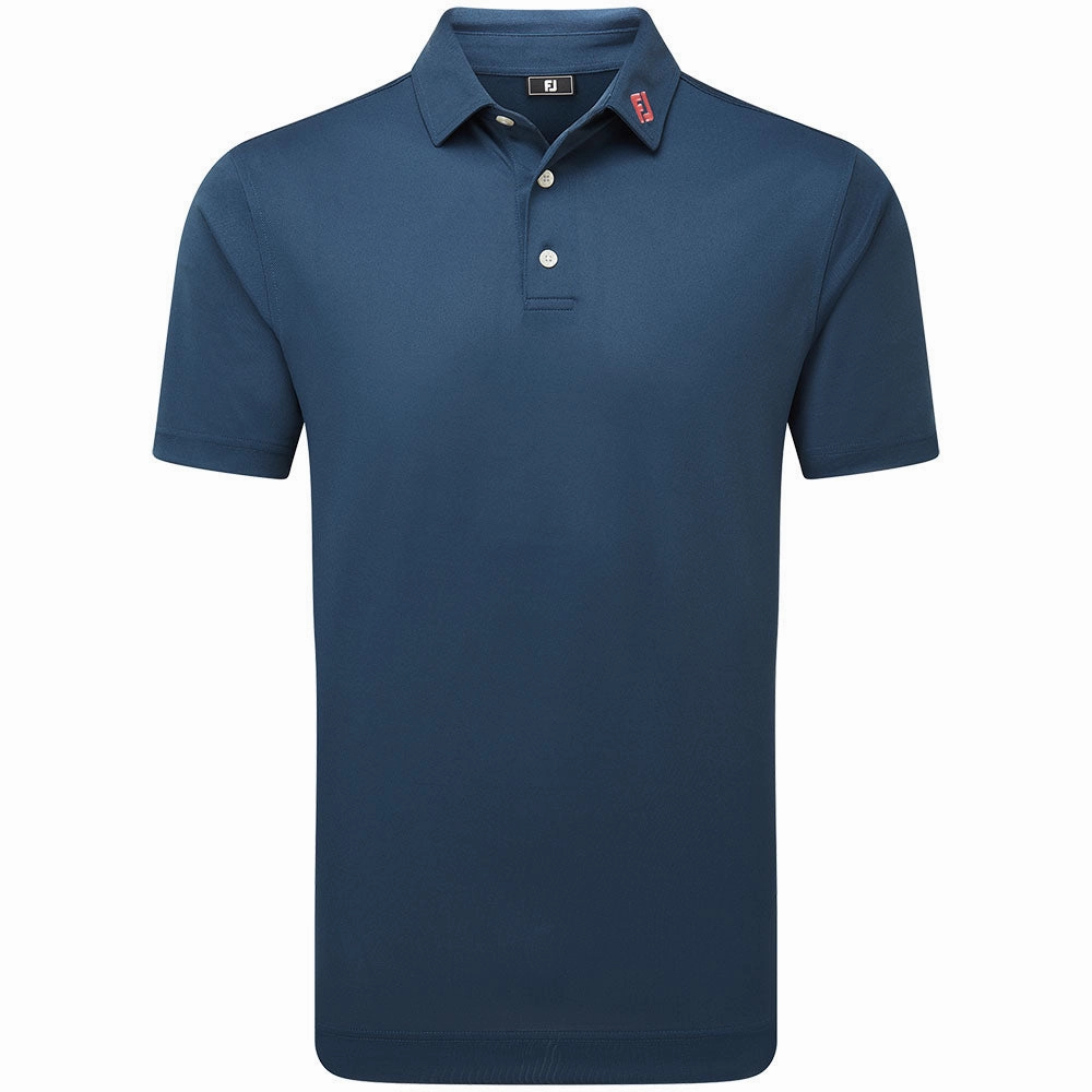 FootJoy Stretch Pique Solid Polo Shirt - Dark Denim Natural Fiber Blend