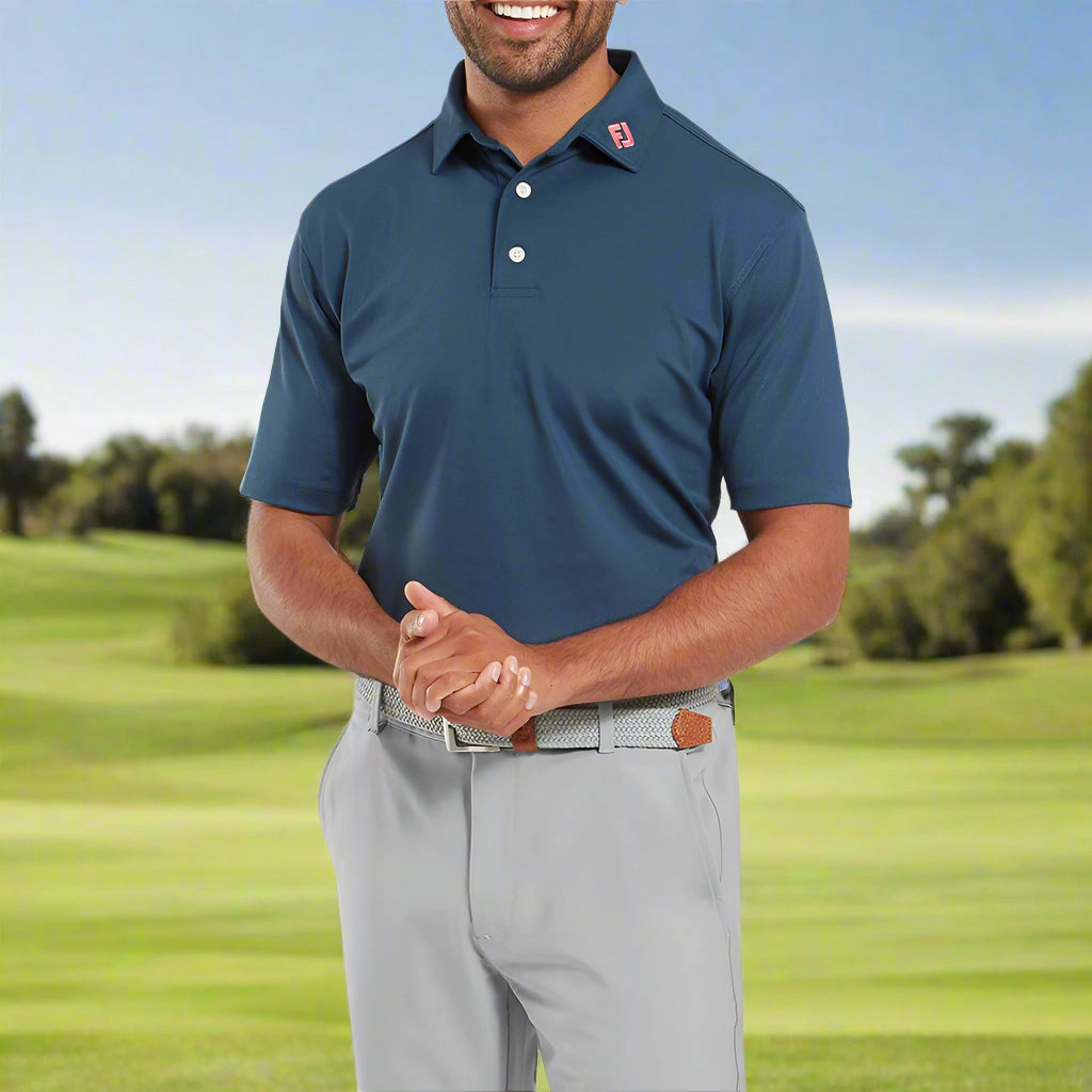 Hypoallergenic fabric FootJoy Stretch Pique Solid Polo Shirt - Dark Denim