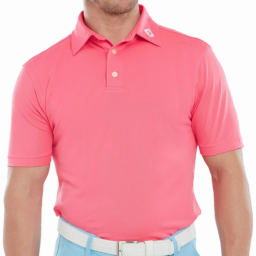 FootJoy Stretch Pique Solid Polo Shirt - Watermelon No Shrink Technology Street Fashion