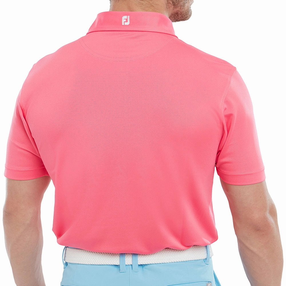 FootJoy Stretch Pique Solid Polo Shirt - Watermelon Daily Comfort Comfortable Weave