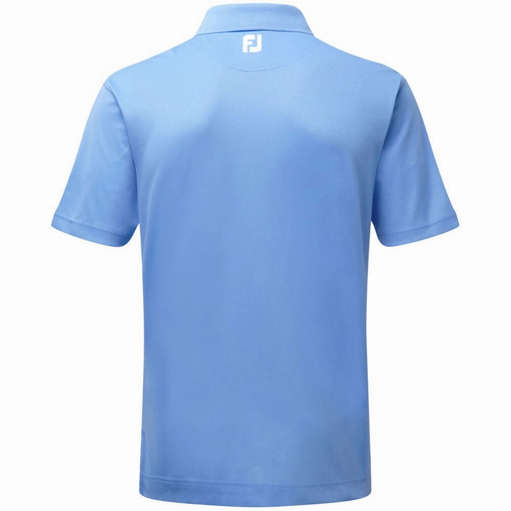 Premium Material FootJoy Stretch Pique Solid Traditional Polo Shirt - Light Blue