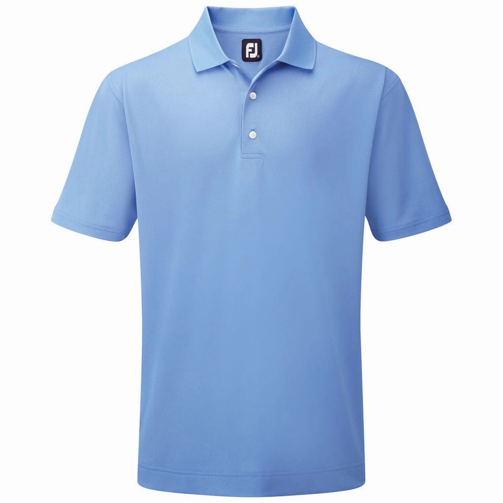Tear Resistant FootJoy Stretch Pique Solid Traditional Polo Shirt - Light Blue