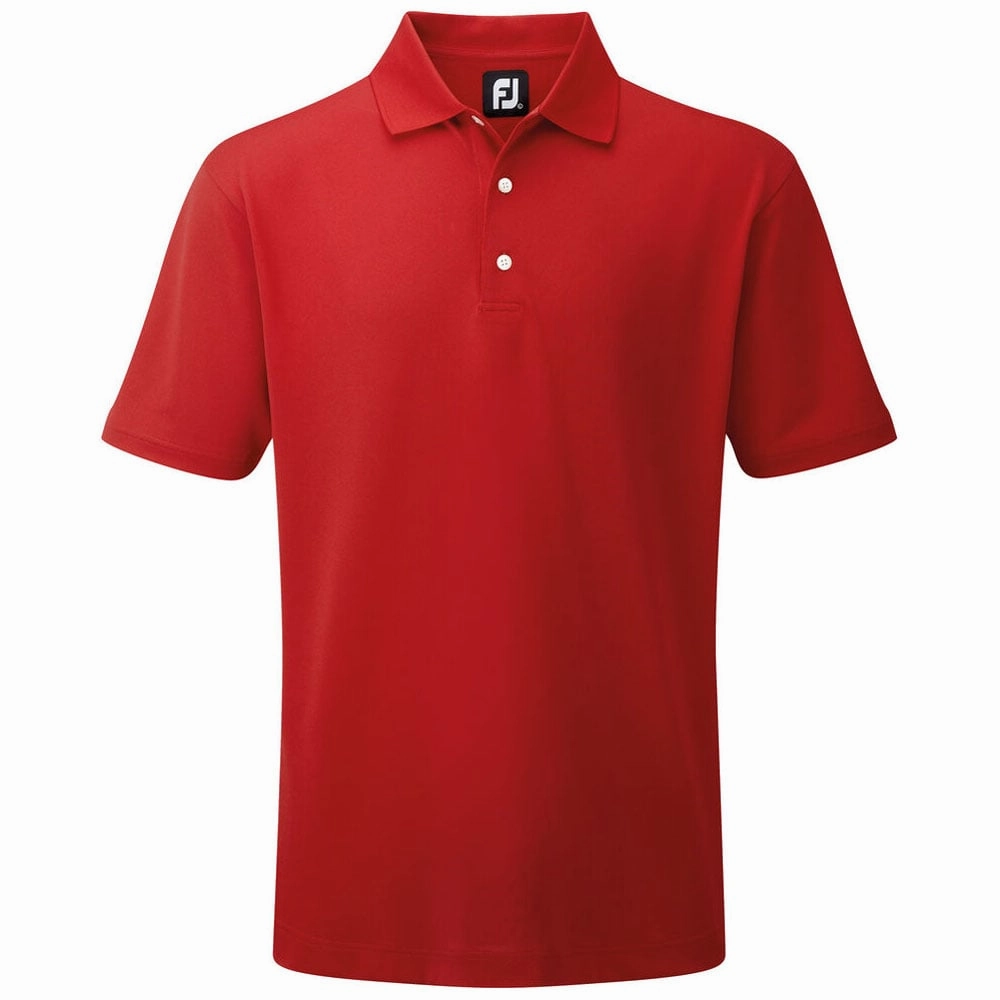 FootJoy Stretch Pique Solid Traditional Polo Shirt - Red safe for skin Functional Wearable