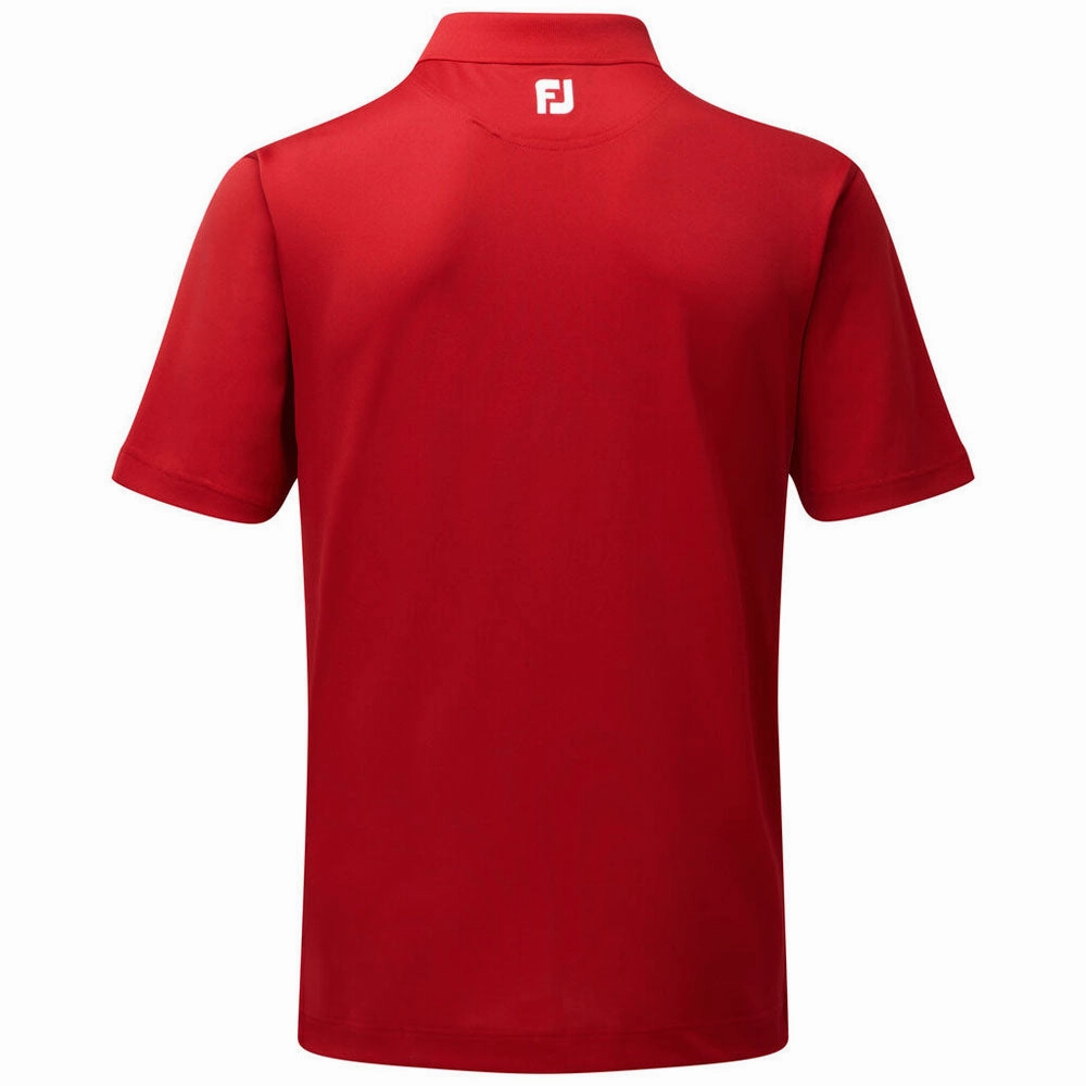 Soft Wearable Airflow Mesh Panels FootJoy Stretch Pique Solid Traditional Polo Shirt - Red
