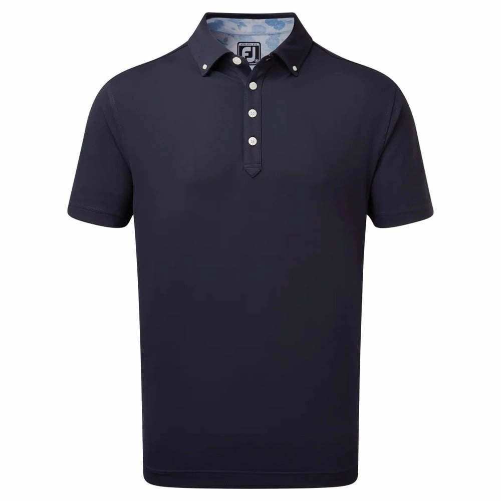 FootJoy Stretch Pique with Vintage Floral Trim - Navy Trendy Design Cozy Style