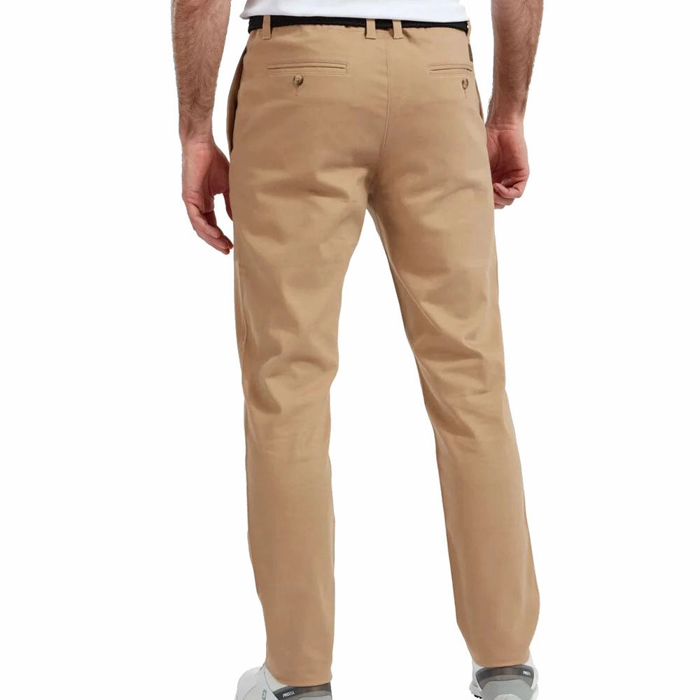 FootJoy Tapered Fit Chino Trousers - Tan Commuter Fit Cozy Look