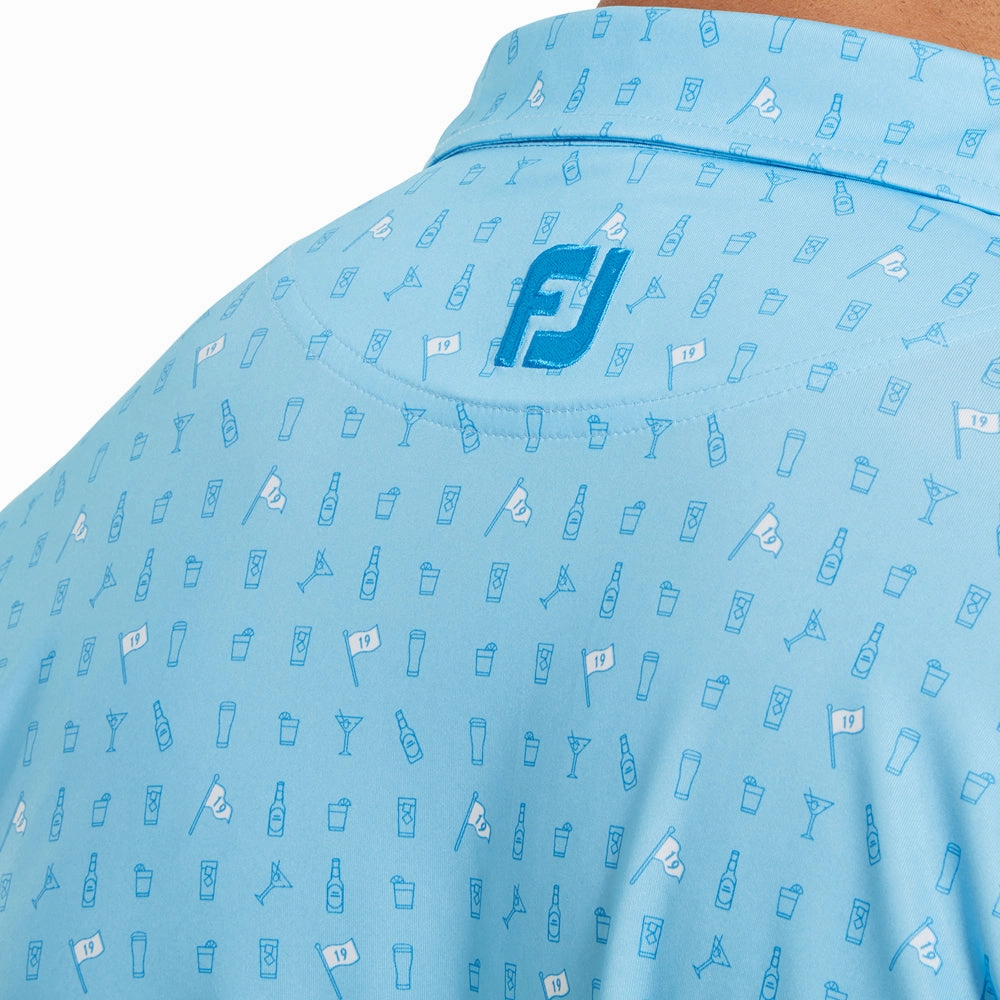 FootJoy The 19th Hole Lisle Polo Shirt - Blue Sky Light Fit Wear