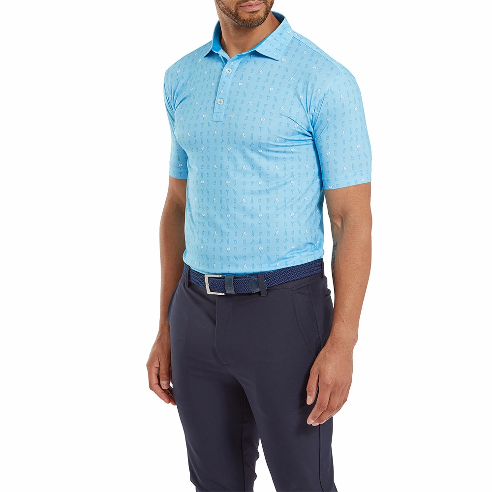 FootJoy The 19th Hole Lisle Polo Shirt - Blue Sky Versatile Comfort