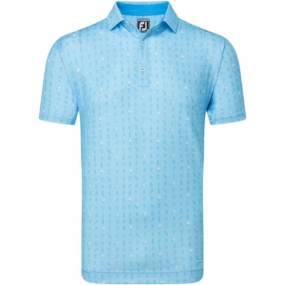 Breathable and Comfortable FootJoy The 19th Hole Lisle Polo Shirt - Blue Sky