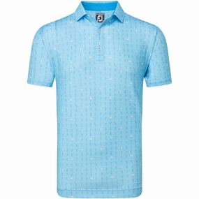 Breathable and Comfortable FootJoy The 19th Hole Lisle Polo Shirt - Blue Sky