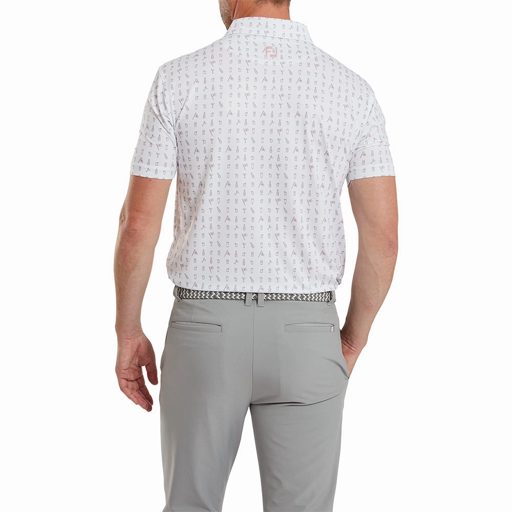 FootJoy The 19th Hole Lisle Polo Shirt - White Oversized Cut Streetwear Style