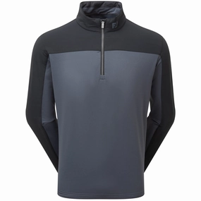 FootJoy Thermoseries Hybrid Midlayer - Black/Charcoal Cozy Outerwear
