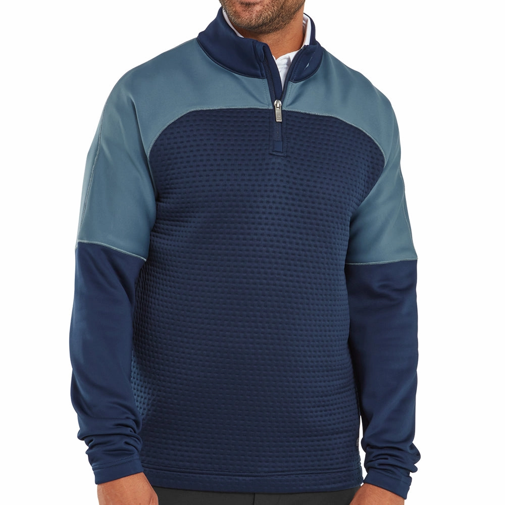 FootJoy ThermoSeries Jacquard Midlayer - Navy/Slate Trendy Essentials All-Weather Wear