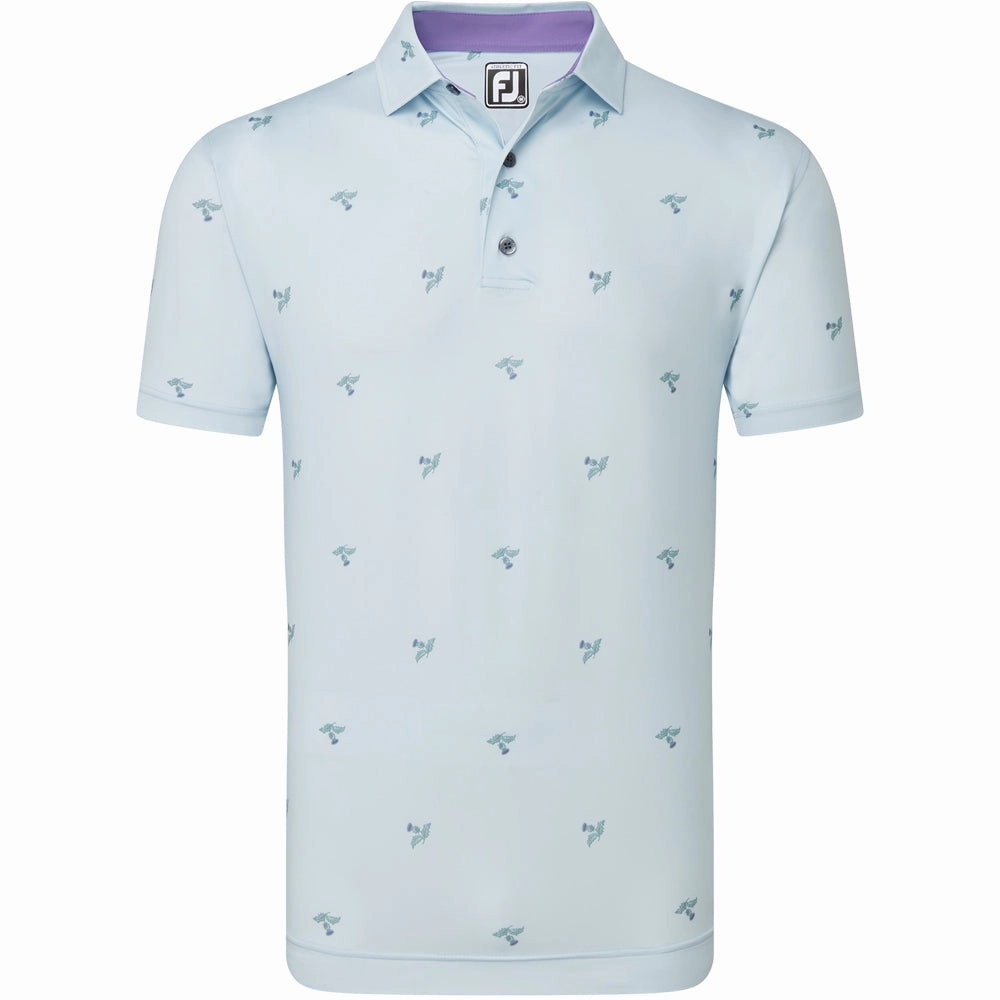 FootJoy Thistle Print Lisle Polo Shirt - Mist coordinate with other items