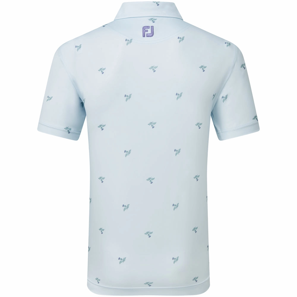 FlexibleKnit TemperatureRegulating FootJoy Thistle Print Lisle Polo Shirt - Mist