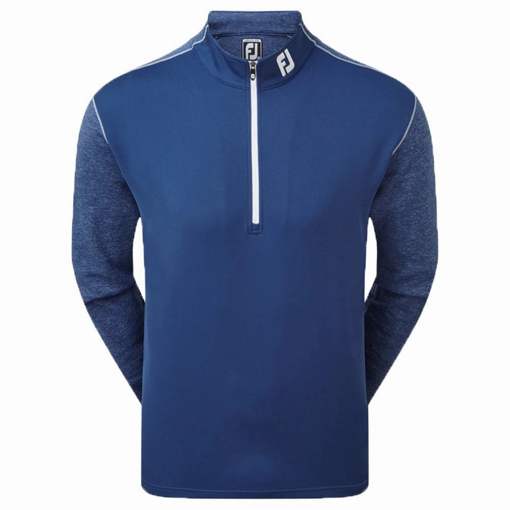 FootJoy Tonal Heather Chill-Out Pullover - Blue Modern Look Relaxed Hoodie