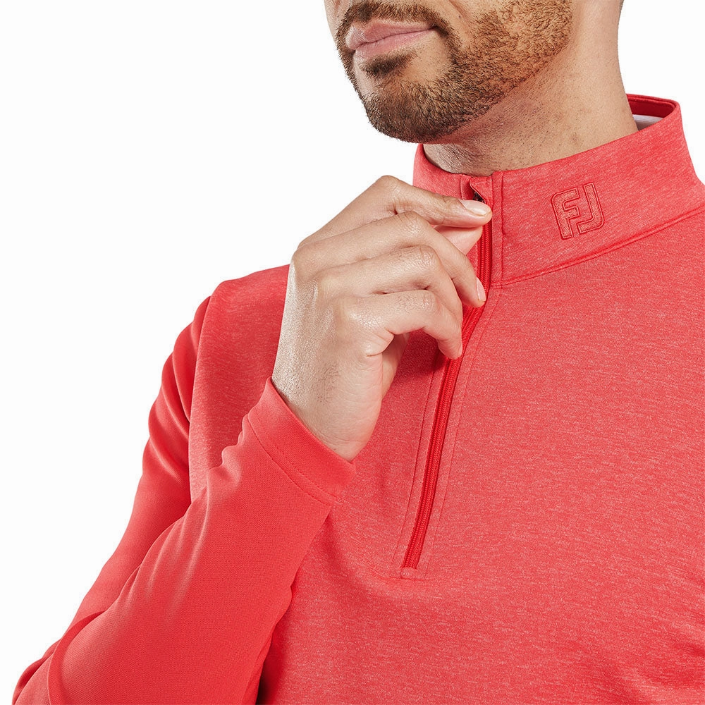 FootJoy Tonal Heather Chill-Out Pullover - Hibiscus Seasonal Collection Trendy Wear