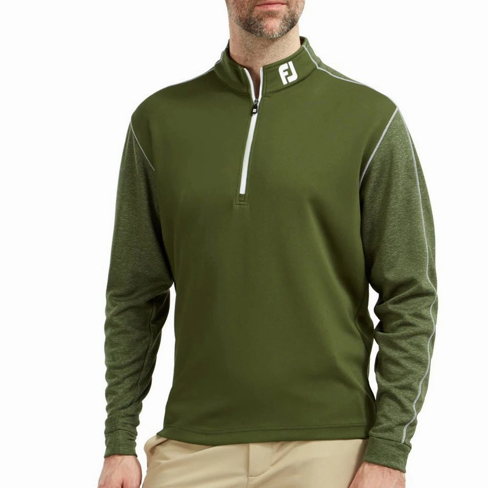 FootJoy Tonal Heather Chill-Out Sweater - Olive Urban Essential product customization options