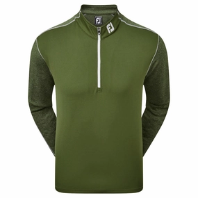 Water-Repellent Finish product custom made perfection FootJoy Tonal Heather Chill-Out Sweater - Olive