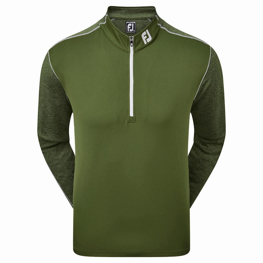 FootJoy Tonal Heather Chill-Out Sweater - Olive rainy day wear Odor-resistant