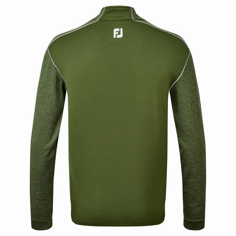 Cozy Texture Cozy Feel FootJoy Tonal Heather Chill-Out Sweater - Olive