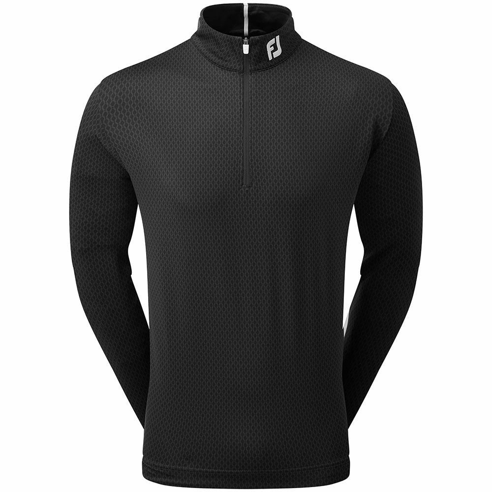 Classic Bold anti static coating FootJoy Tonal Print Knit Chill-Out 1/2 Zip Pullover - Black