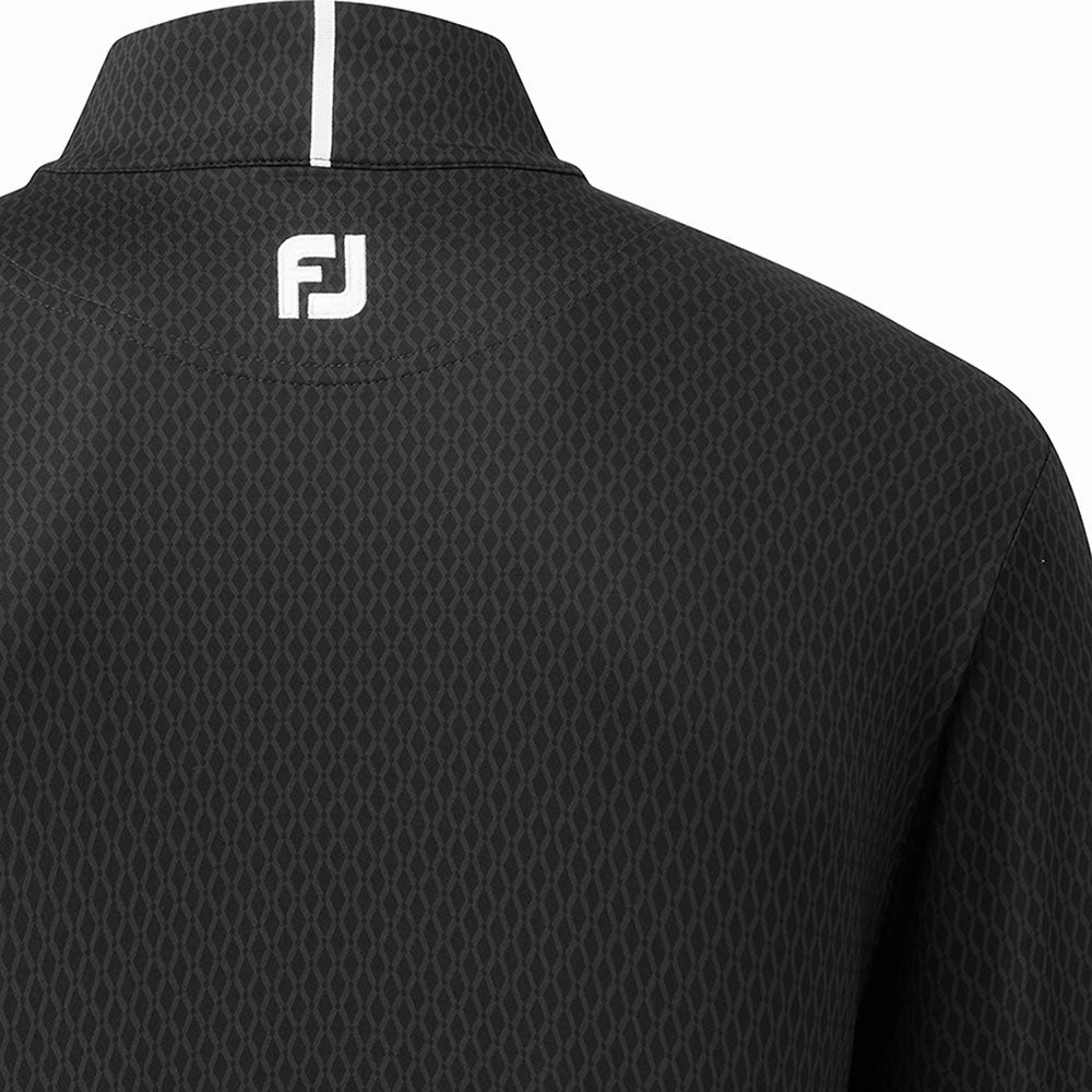 FootJoy Tonal Print Knit Chill-Out 1/2 Zip Pullover - Black product buckle functionality Chill Style