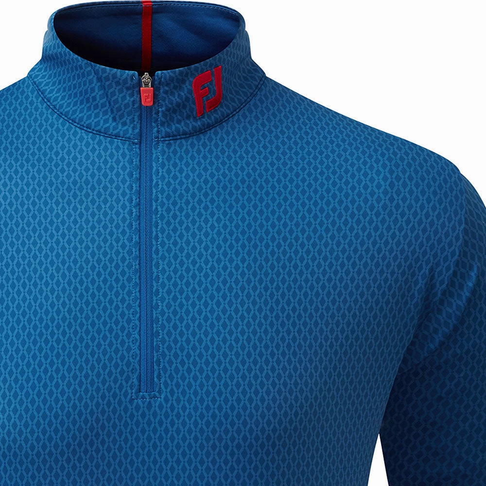 Limited Edition Muscular Frame FootJoy Tonal Print Knit Chill-Out 1/2 Zip Pullover - Twilight