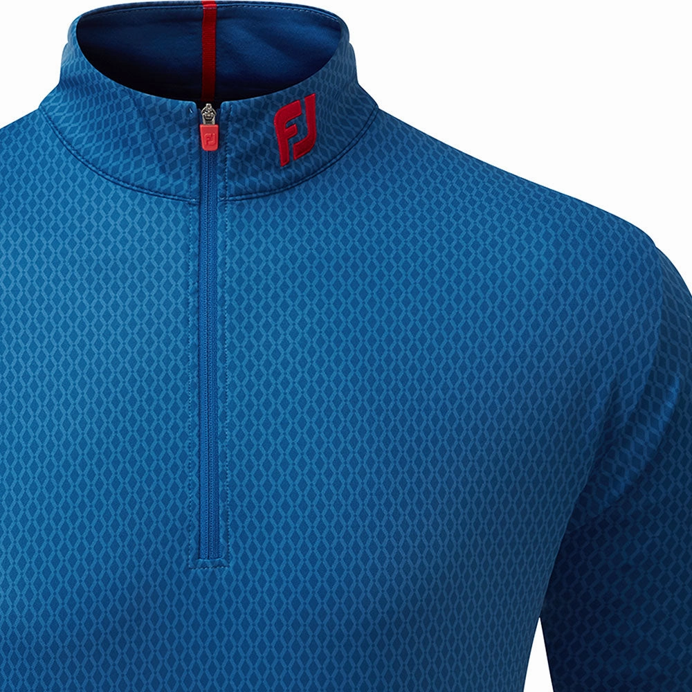 FootJoy Tonal Print Knit Chill-Out 1/2 Zip Pullover - Twilight Functional Design Lightweight Hoodie