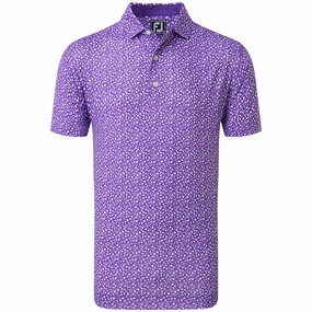 FootJoy Tossed Tulips Polo Shirt - Violet/White Outdoor Look