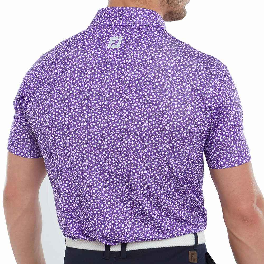 Classic Trend Look FootJoy Tossed Tulips Polo Shirt - Violet/White