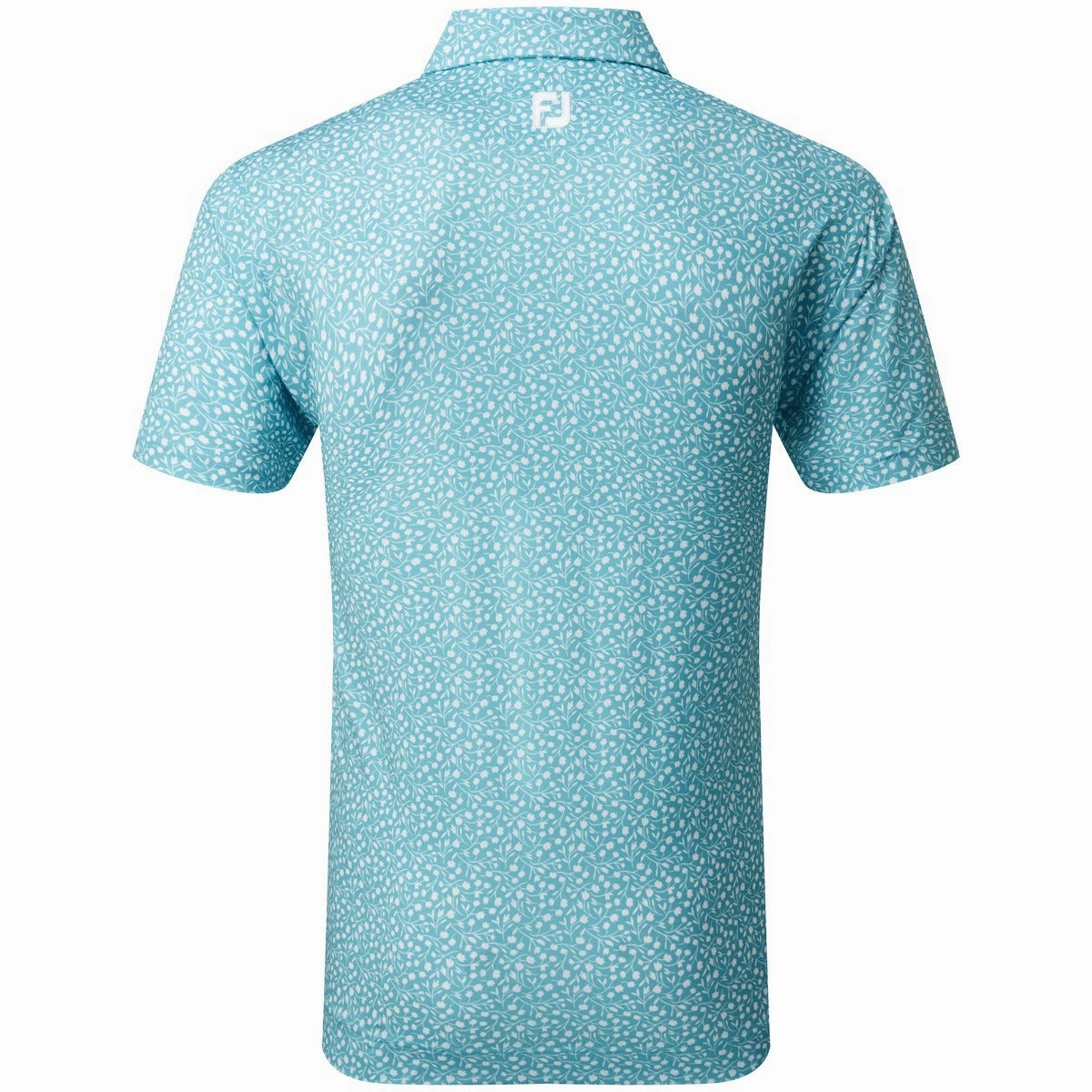 Ultimate Comfort FootJoy Tossed Tulips Polo Shirt- Maui Blue/White