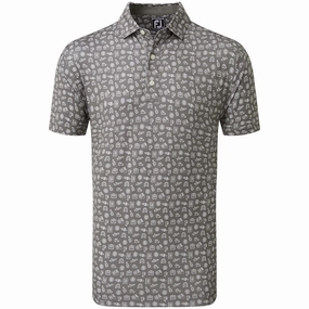 FootJoy Travel Print Polo Shirt - Lava/White Lightweight Construction