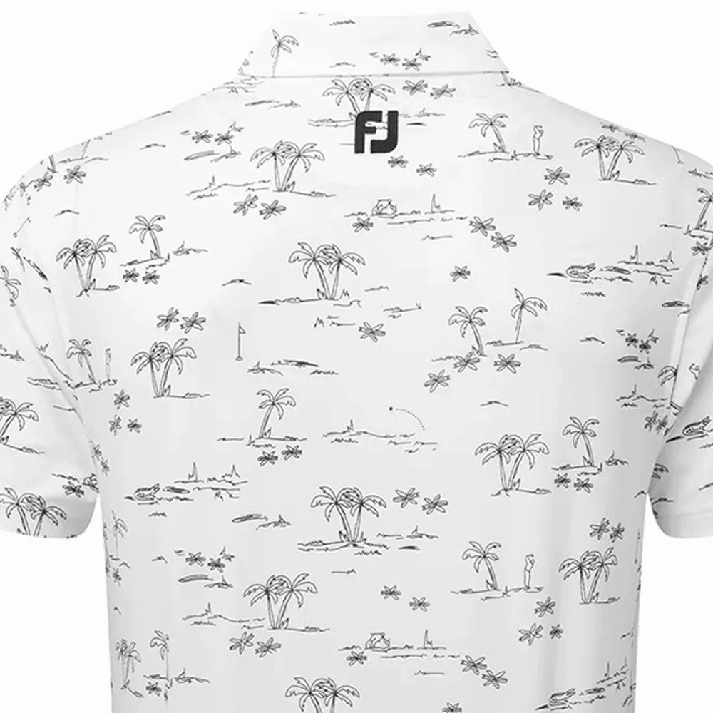 Travel Comfort Style Job Interview FootJoy Tropic Golf Lisle Polo Shirt - White/Navy