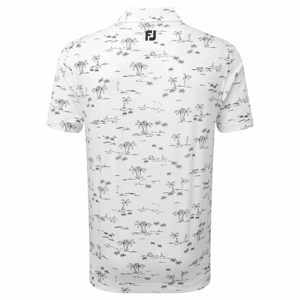 Everyday Casual FootJoy Tropic Golf Lisle Polo Shirt - White/Navy