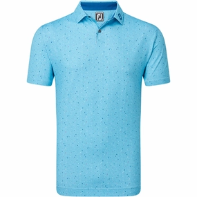 Essential Clothing FootJoy Tweed Texture Pique Polo Shirt - Blue Sky