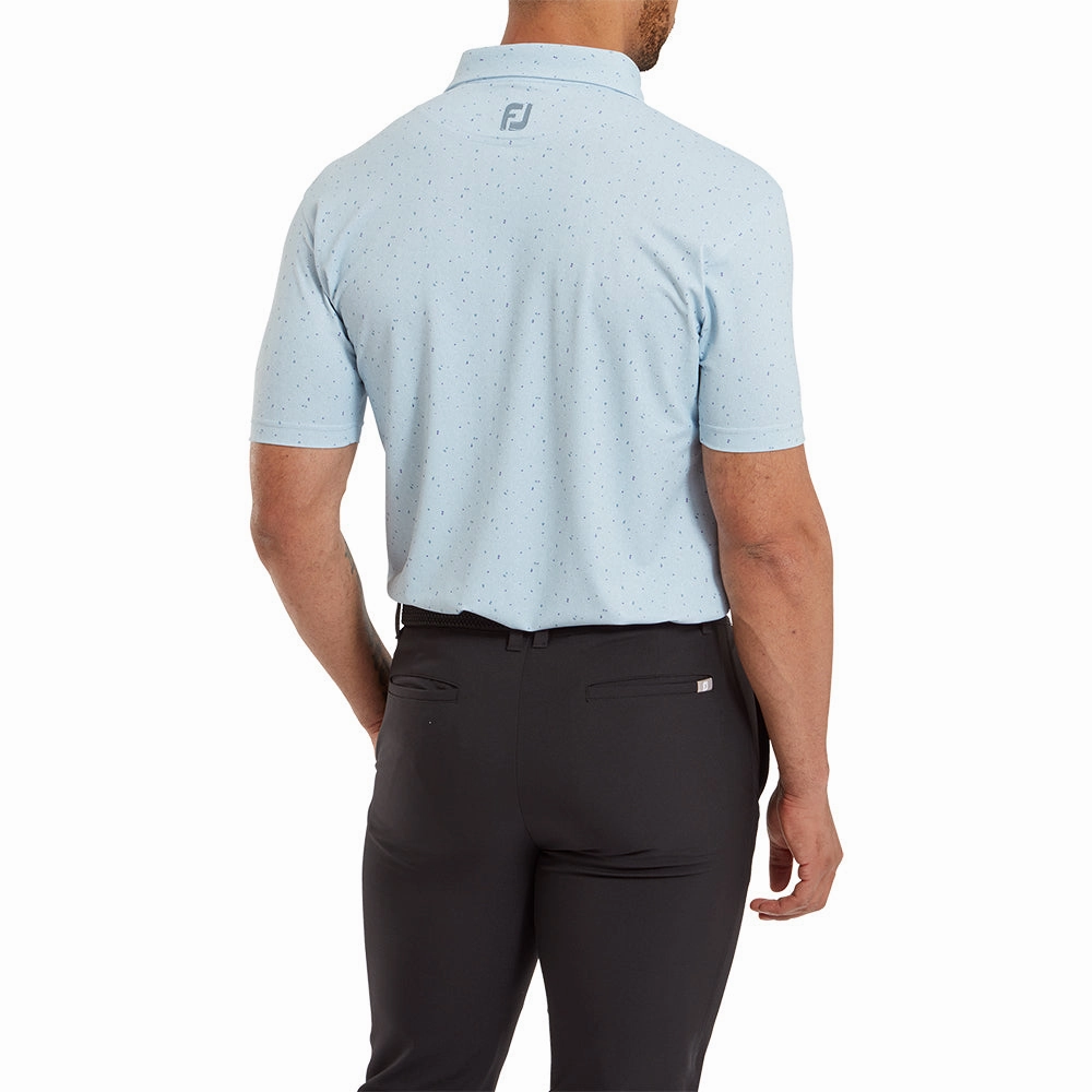 Microfiber Blend fade resistant color FootJoy Tweed Texture Pique Polo Shirt - Mist