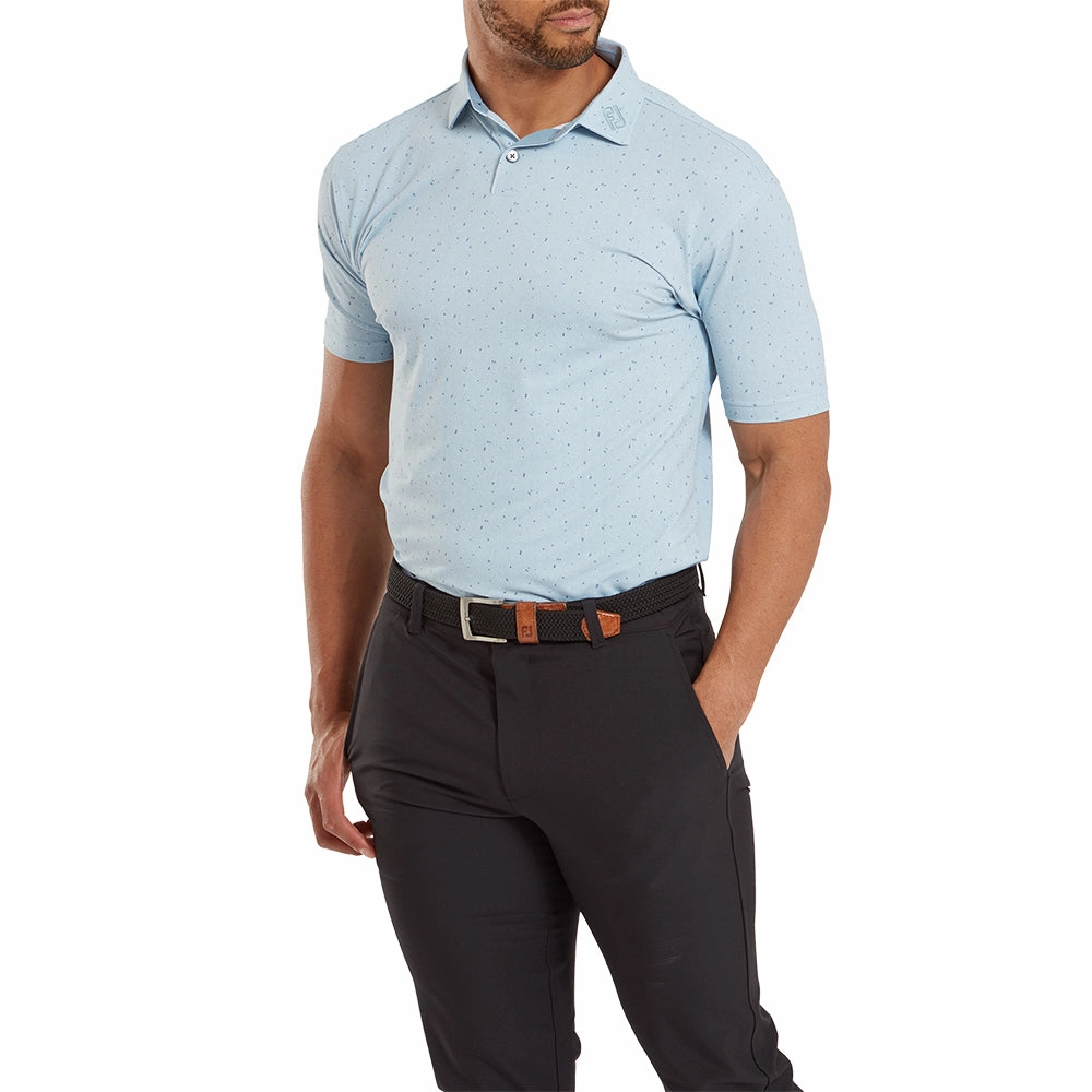Stylish Essential FootJoy Tweed Texture Pique Polo Shirt - Mist