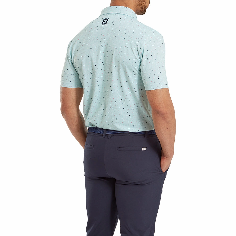 FootJoy Tweed Texture Pique Polo Shirt - Sea Glass Stylish Fit