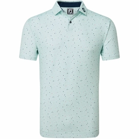 Seamless Edging Stretch Fabric Technology FootJoy Tweed Texture Pique Polo Shirt - Sea Glass