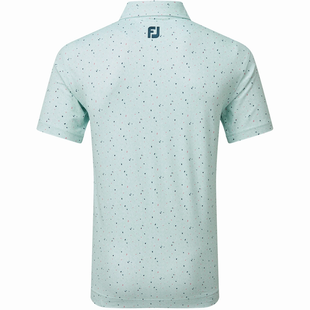 FootJoy Tweed Texture Pique Polo Shirt - Sea Glass Anti Pilling Treatment Soft and Cozy