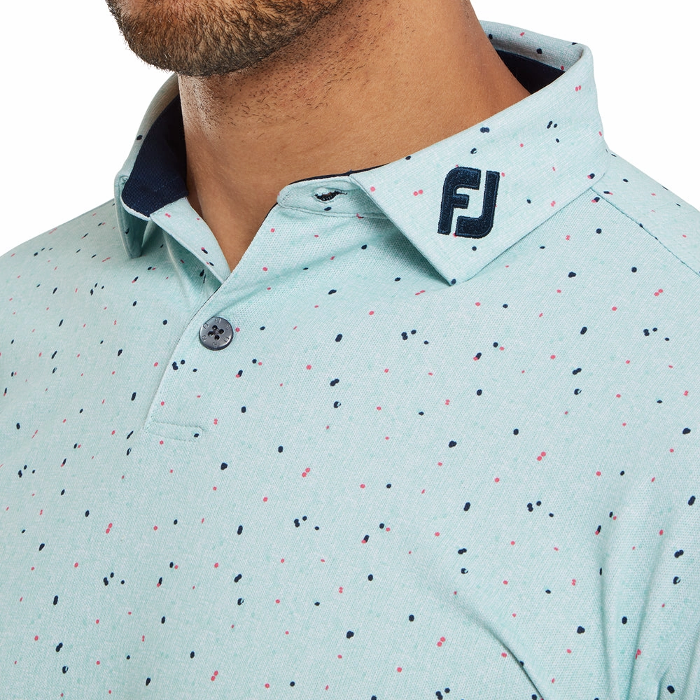FootJoy Tweed Texture Pique Polo Shirt - Sea Glass Breathable Layer
