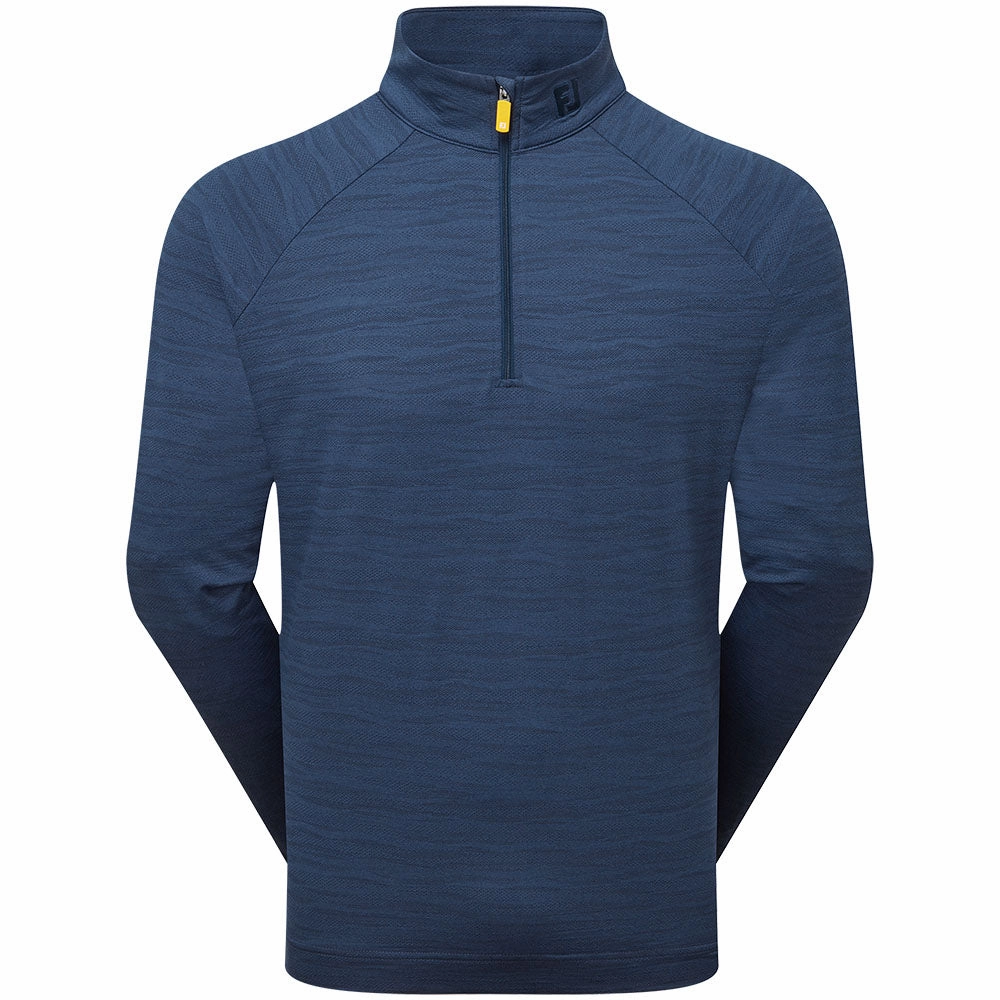 Neutral Colors Cold Weather Protection FootJoy Wave Jacquard Chill-Out Pullover - Navy