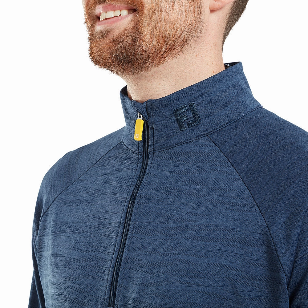 Earthy Tones product wedding guest charm FootJoy Wave Jacquard Chill-Out Pullover - Navy