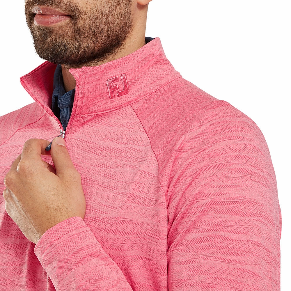 Timeless Bold FootJoy Wave Jacquard Chill-Out Pullover - Pink Lemonade
