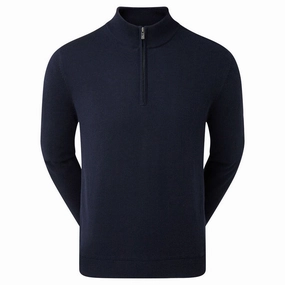 Neutral Tone product surfing suitable balance FootJoy Wool Blend 1/2 Zip Lined Pullover - Navy